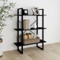 vidaXL Estantería 3 niveles madera maciza de pino negro 80x30x105 cm vidaXL Estantería 3 niveles madera maciza de pino negro 80x30x105 cm