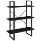 vidaXL Estantería 3 niveles madera maciza de pino negro 80x30x105 cm vidaXL Estantería 3 niveles madera maciza de pino negro 80x30x105 cm