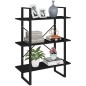 vidaXL Estantería 3 niveles madera maciza de pino negro 80x30x105 cm vidaXL Estantería 3 niveles madera maciza de pino negro 80x30x105 cm