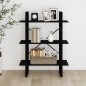 vidaXL Estantería 3 niveles madera maciza de pino negro 80x30x105 cm vidaXL Estantería 3 niveles madera maciza de pino negro 80x30x105 cm
