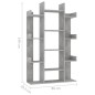 vidaXL Librería de madera contrachapada gris hormigón 86x25,5x140 cm
