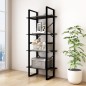 vidaXL Estantería 4 niveles madera maciza de pino negro 60x30x140 cm vidaXL Estantería 4 niveles madera maciza de pino negro 60x30x140 cm