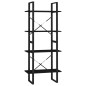 vidaXL Estantería 4 niveles madera maciza de pino negro 60x30x140 cm vidaXL Estantería 4 niveles madera maciza de pino negro 60x30x140 cm