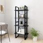 vidaXL Estantería 4 niveles madera maciza de pino negro 60x30x140 cm vidaXL Estantería 4 niveles madera maciza de pino negro 60x30x140 cm