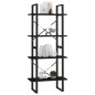 vidaXL Estantería 4 niveles madera maciza de pino negro 60x30x140 cm vidaXL Estantería 4 niveles madera maciza de pino negro 60x30x140 cm