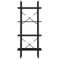 vidaXL Estantería 4 niveles madera maciza de pino negro 60x30x140 cm vidaXL Estantería 4 niveles madera maciza de pino negro 60x30x140 cm