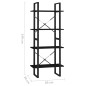 vidaXL Estantería 4 niveles madera maciza de pino negro 60x30x140 cm vidaXL Estantería 4 niveles madera maciza de pino negro 60x30x140 cm