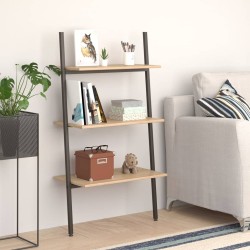 vidaXL Estantería inclinada 3 niveles marrón claro y negro 64x34x116cm