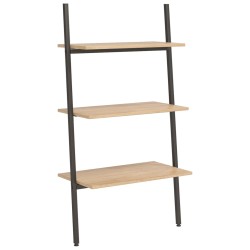 vidaXL Estantería inclinada 3 niveles marrón claro y negro 64x34x116cm
