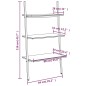 vidaXL Estantería inclinada 3 niveles marrón claro y negro 64x34x116cm vidaXL Estantería inclinada 3 niveles marrón claro y negro 64x34x116cm