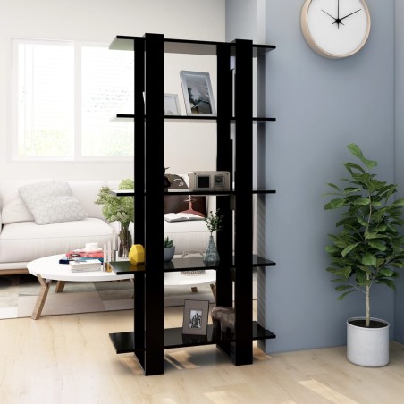 vidaXL Estantería/divisor madera ingeniería negro 80x30x160 cm