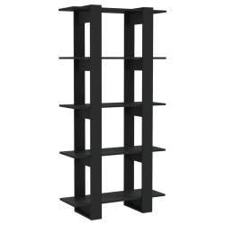 vidaXL Estantería/divisor madera ingeniería negro 80x30x160 cm
