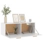 vidaXL Armario pared madera contrachapada blanco brillo 100x36,5x35 cm vidaXL Armario pared madera contrachapada blanco brillo 100x36,5x35 cm