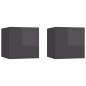 vidaXL Mesitas de noche 2 unidades gris con brillo 30,5x30x30 cm vidaXL Mesitas de noche 2 unidades gris con brillo 30,5x30x30 cm