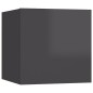 vidaXL Mesitas de noche 2 unidades gris con brillo 30,5x30x30 cm vidaXL Mesitas de noche 2 unidades gris con brillo 30,5x30x30 cm