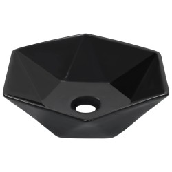 vidaXL Lavabo 41x36,5x12 cm cerámica negro