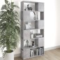 vidaXL Librería separador contrachapada gris hormigón 80x24x186 cm vidaXL Librería separador contrachapada gris hormigón 80x24x186 cm