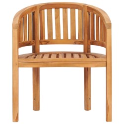 vidaXL Silla con forma de banana de madera maciza de teca