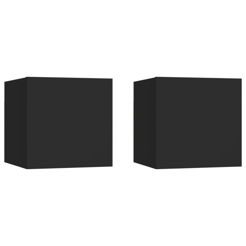 vidaXL Mesitas de noche 2 uds madera ingeniería negro 30,5x30x30 cm vidaXL Mesitas de noche 2 uds madera ingeniería negro 30,5x30x30 cm