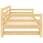 vidaXL Sofá cama extraíble madera maciza de pino 2x(90x200) cm