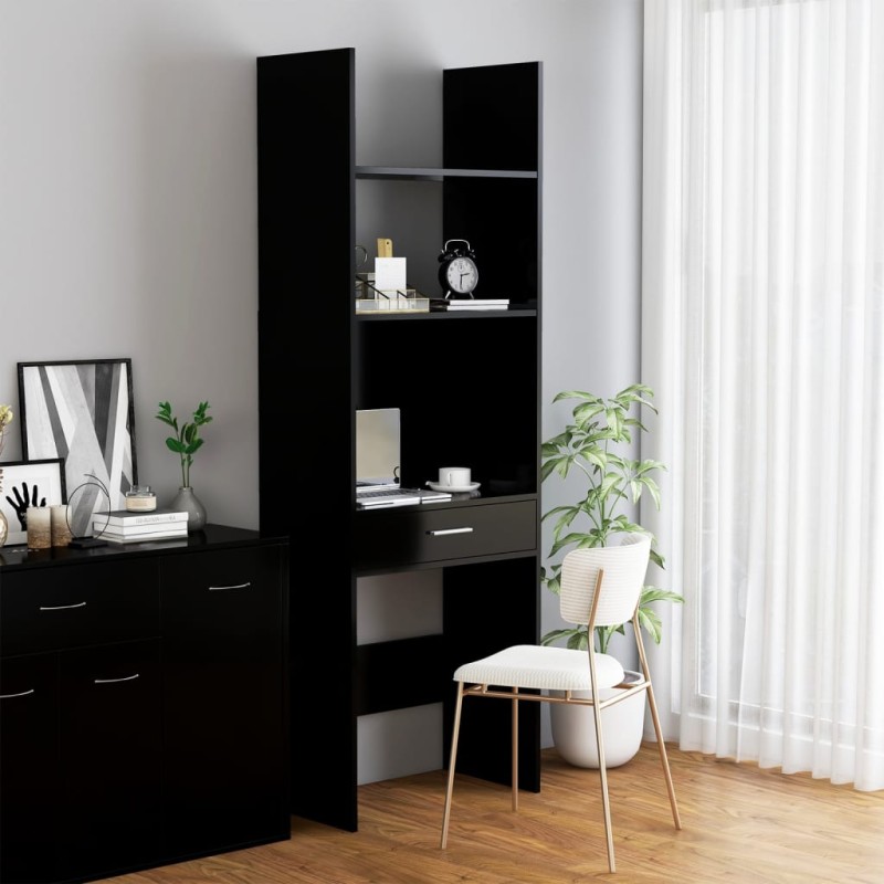 vidaXL Estantería de madera contrachapada negro 60x35x180 cm vidaXL Estantería de madera contrachapada negro 60x35x180 cm