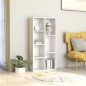 vidaXL Estantería madera contrachapada blanco brillante 50x25x106 cm vidaXL Estantería madera contrachapada blanco brillante 50x25x106 cm