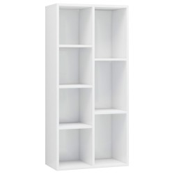 vidaXL Estantería madera contrachapada blanco brillante 50x25x106 cm