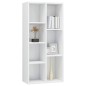 vidaXL Estantería madera contrachapada blanco brillante 50x25x106 cm vidaXL Estantería madera contrachapada blanco brillante 50x25x106 cm