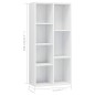 vidaXL Estantería madera contrachapada blanco brillante 50x25x106 cm vidaXL Estantería madera contrachapada blanco brillante 50x25x106 cm