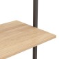 vidaXL Estantería inclinada 3 baldas marrón claro negro 64x35x120,5 cm vidaXL Estantería inclinada 3 baldas marrón claro negro 64x35x120,5 cm