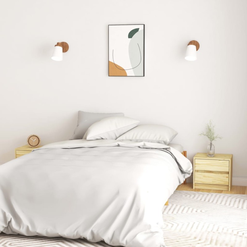vidaXL Mesitas de noche 2 uds madera maciza de pino 40x30,5x35,5 cm vidaXL Mesitas de noche 2 uds madera maciza de pino 40x30,5x35,5 cm