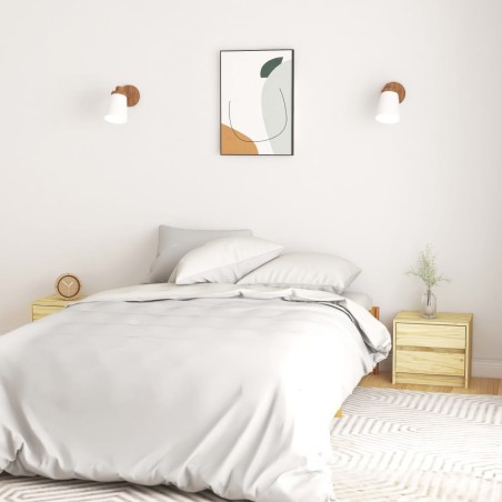 vidaXL Mesitas de noche 2 uds madera maciza de pino 40x30,5x35,5 cm