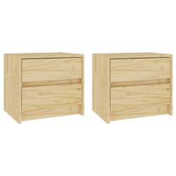 vidaXL Mesitas de noche 2 uds madera maciza de pino 40x30,5x35,5 cm