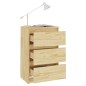 vidaXL Mesita de noche madera maciza de pino 40x29,5x64 cm