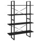 vidaXL Estantería 4 niveles madera maciza de pino negro 100x30x140 cm vidaXL Estantería 4 niveles madera maciza de pino negro 100x30x140 cm
