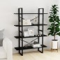vidaXL Estantería 4 niveles madera maciza de pino negro 100x30x140 cm vidaXL Estantería 4 niveles madera maciza de pino negro 100x30x140 cm