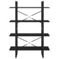 vidaXL Estantería 4 niveles madera maciza de pino negro 100x30x140 cm vidaXL Estantería 4 niveles madera maciza de pino negro 100x30x140 cm