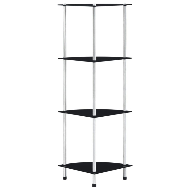 vidaXL Estantería 4 niveles cristal templado negro 30x30x100 cm vidaXL Estantería 4 niveles cristal templado negro 30x30x100 cm