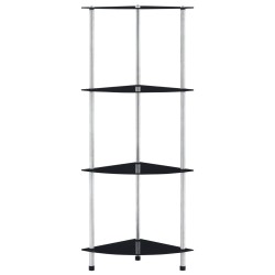 vidaXL Estantería 4 niveles cristal templado negro 30x30x100 cm