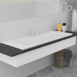 vidaXL Lavabo encastrado de cerámica blanco 101x39,5x18,5 cm