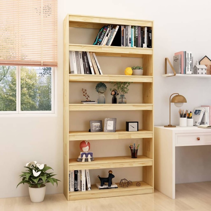 vidaXL Estantería/divisor de espacios madera maciza pino 100x30x200 cm vidaXL Estantería/divisor de espacios madera maciza pino 100x30x200 cm