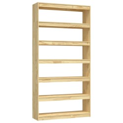 vidaXL Estantería/divisor de espacios madera maciza pino 100x30x200 cm