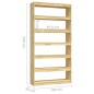 vidaXL Estantería/divisor de espacios madera maciza pino 100x30x200 cm vidaXL Estantería/divisor de espacios madera maciza pino 100x30x200 cm