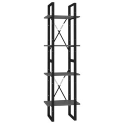 vidaXL Estantería de 4 niveles madera contrachapada gris 40x30x140 cm