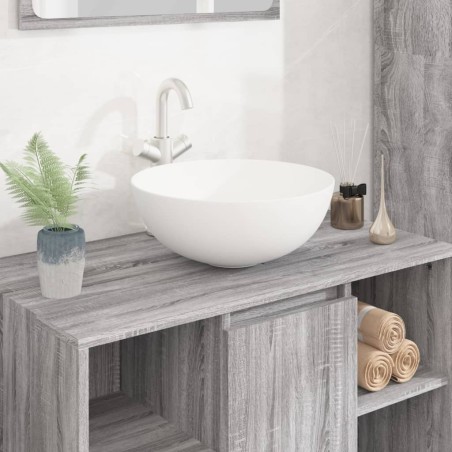 vidaXL Lavabo redondo de cerámica blanco 36x15 cm