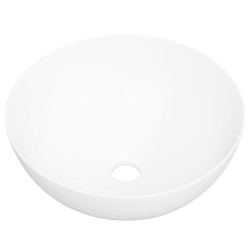 vidaXL Lavabo redondo de cerámica blanco 36x15 cm