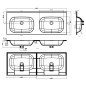 vidaXL Lavabo empotrado doble SMC blanco 1205x460x145 mm vidaXL Lavabo empotrado doble SMC blanco 1205x460x145 mm