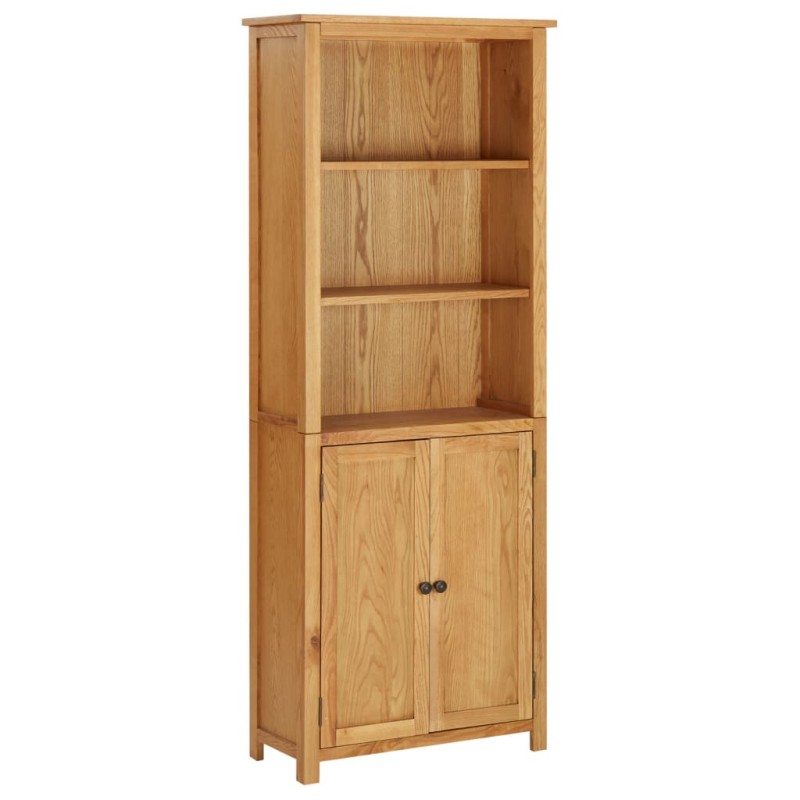 vidaXL Estantería con 2 puertas de madera maciza de roble 70x30x180 cm vidaXL Estantería con 2 puertas de madera maciza de roble 70x30x180 cm