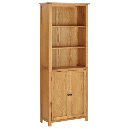 vidaXL Estantería con 2 puertas de madera maciza de roble 70x30x180 cm