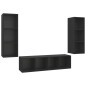 vidaXL Juego de muebles de salón 3 piezas madera de ingeniería negro vidaXL Juego de muebles de salón 3 piezas madera de ingeniería negro
